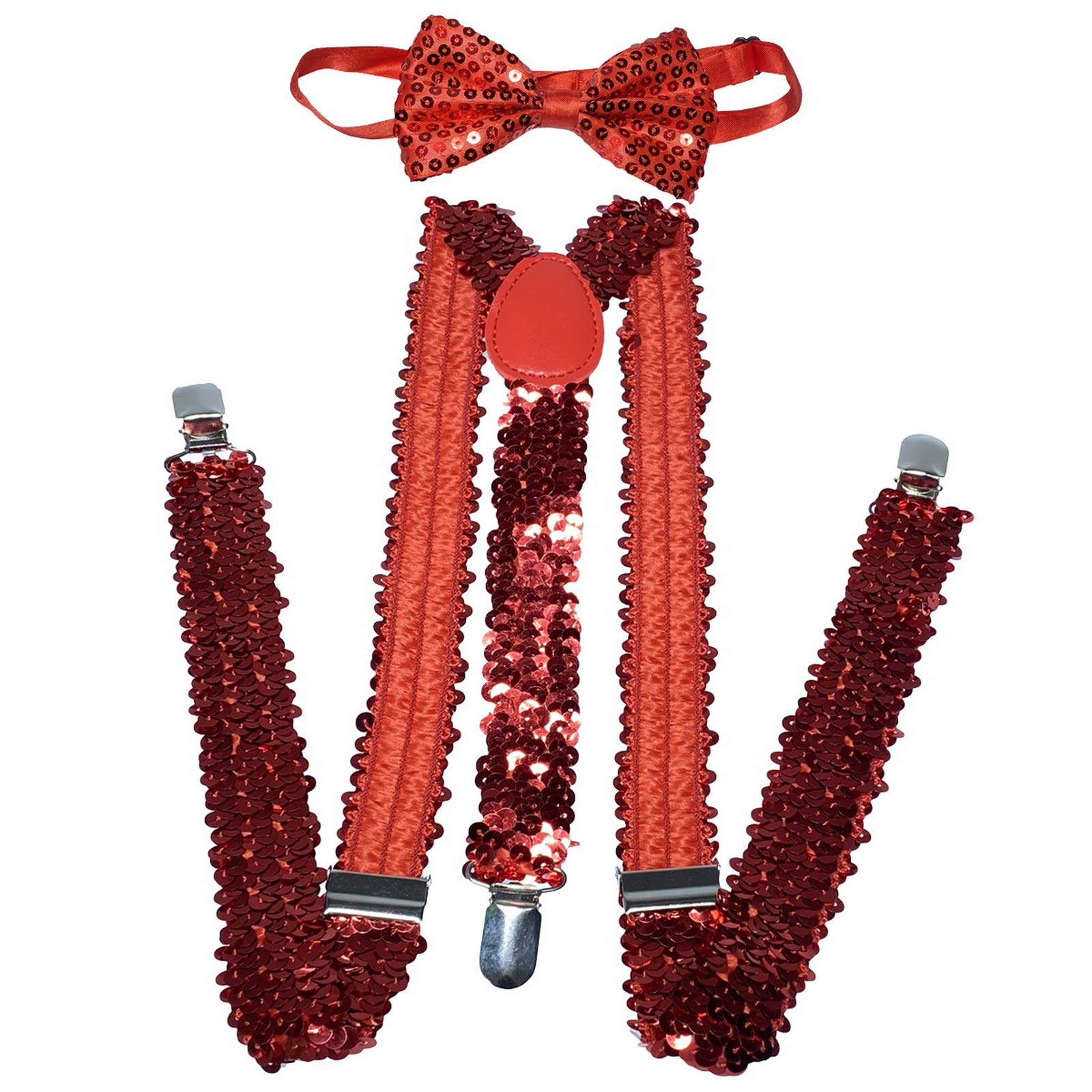 Pajarita y tirantes - Tirantes elásticos ajustables en forma de Y preatados - Accesorios para fiesta de vestir