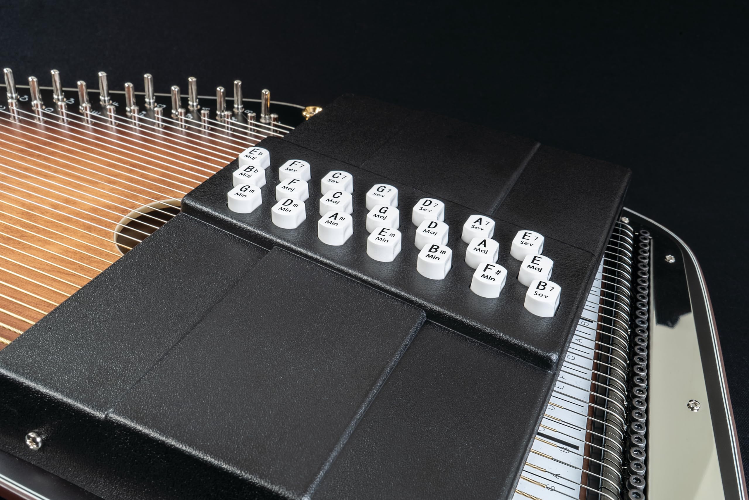 Autoharp by Oscar Schmidt OS11021AE "Americana" 21 Chord Acoustic/Electric Autoharp with Gig Bag, Cable, Polish, Tuner Bundle - Image 5