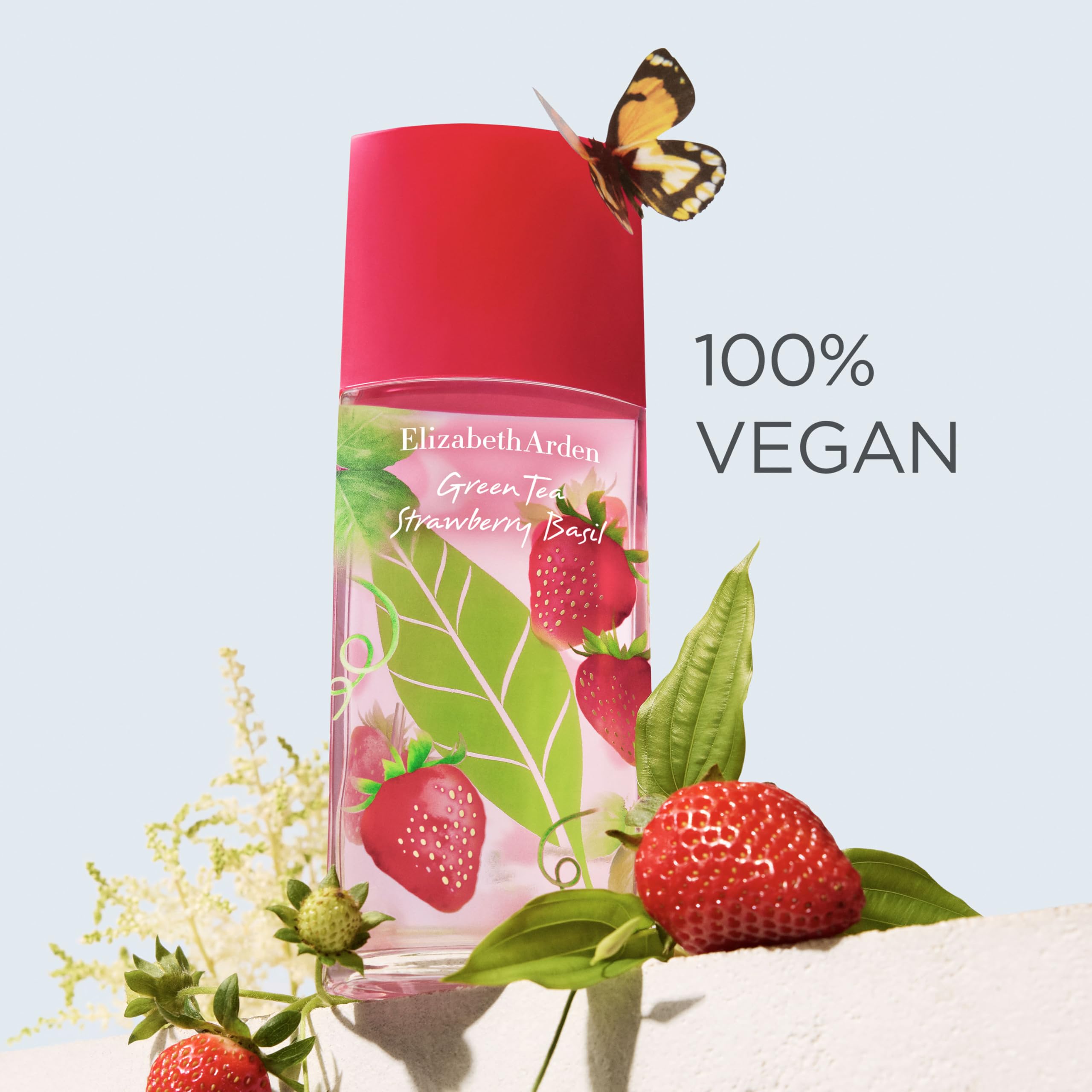 Elizabeth Arden Perfumy damskie Green Tea Strawberry Basil, świeża i owocowa damska woda toaletowa z nutami truskawki, bazylią i zieloną herbatą, długotrwały zapach o lekkim i orzeźwiającym zapachu
