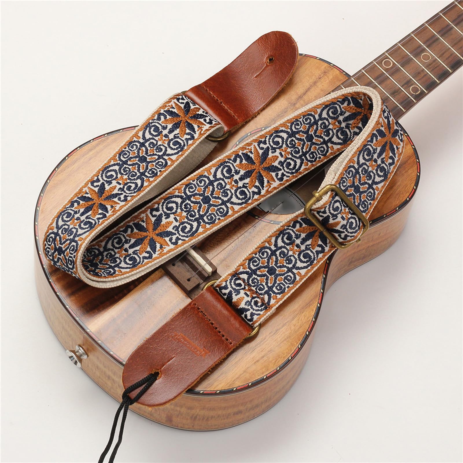 Rayzm Ukulele Strap – Adjustable Nylon Shoulder Strap With Non-Slip Design, PU Leather Ends & Included End Pin-867531