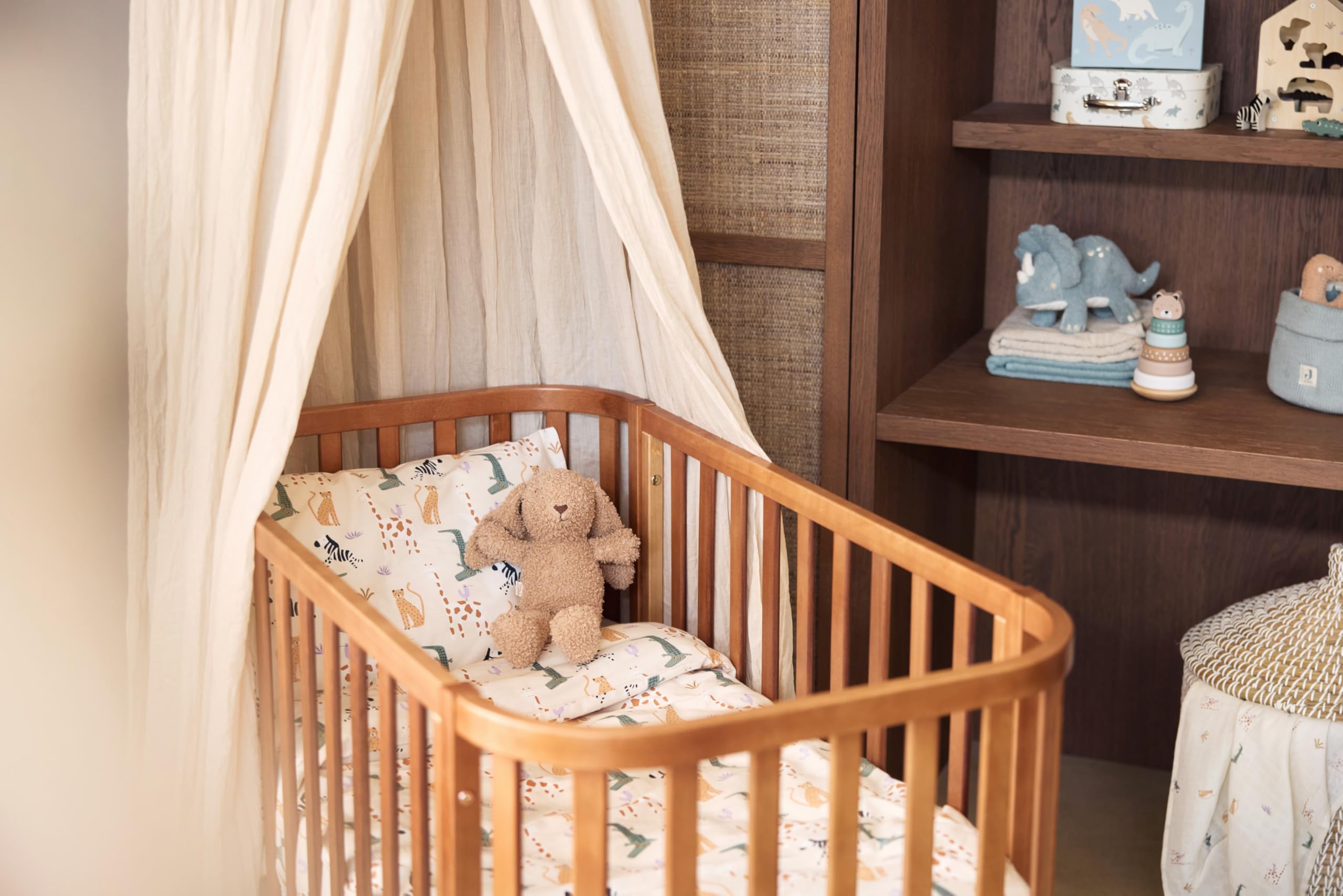 Jollein Baldaquin Vintage Ivoire - Hauteur 245 cm - Certifié Oeko-Tex - Ciel de lit pour lit de bébé et Chambre d'enfant
