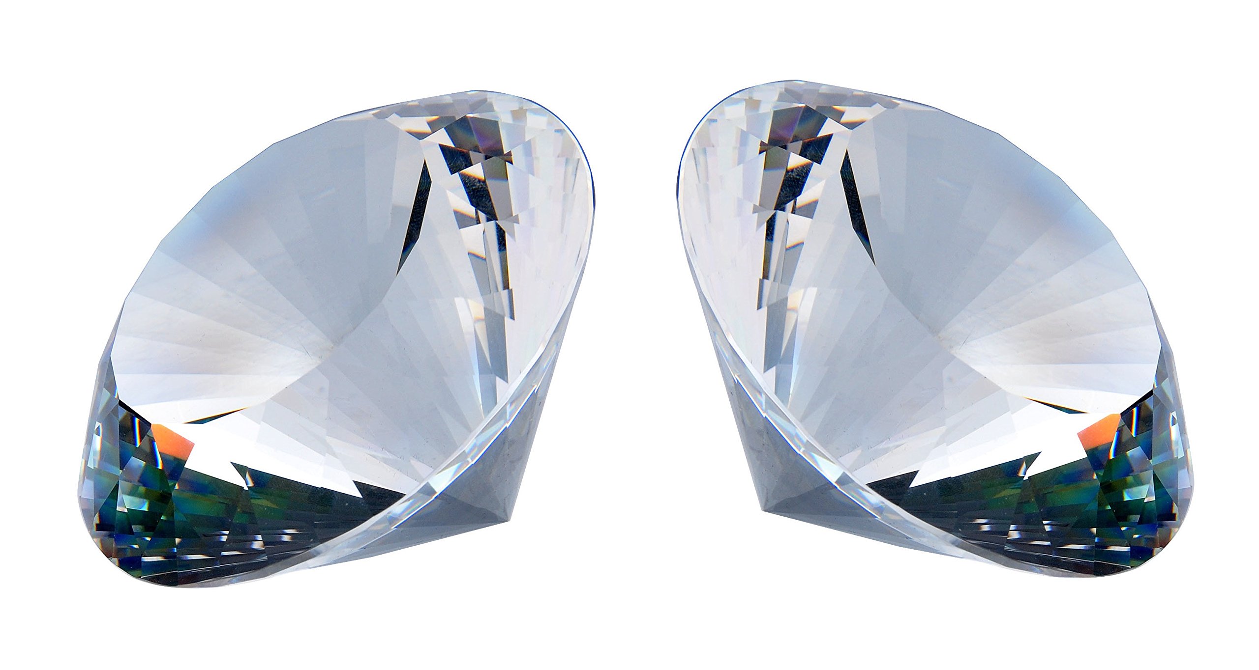 Crystal Diamond (8 x 8 x 5 cm, Transparent) Pack of 2 pcs (2)