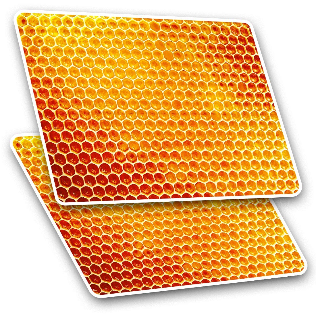 Rectangle Stickers (Set of 2) 10cm - Honey Bee Beehive Honeycomb 3795