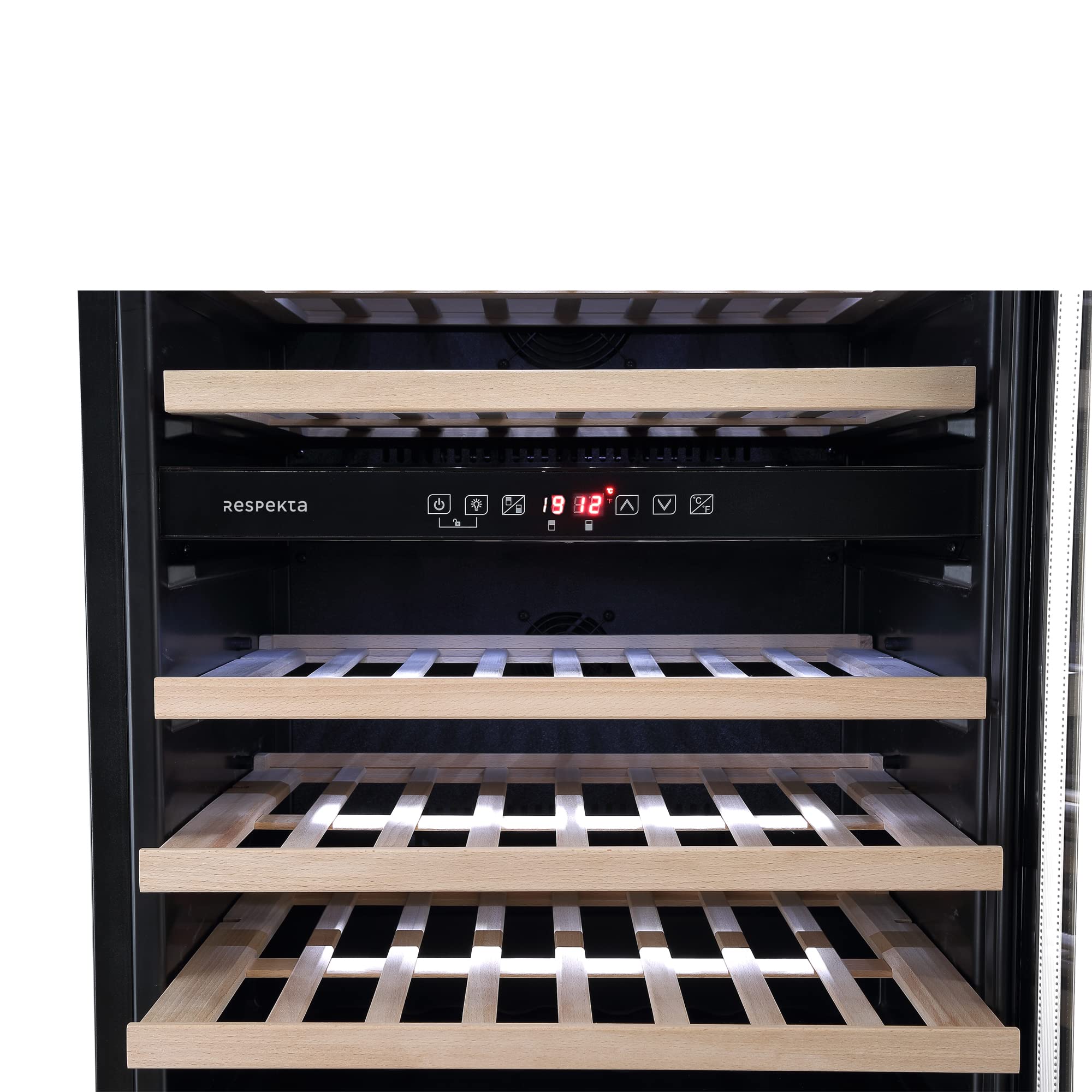 Respekta Unterbau-Weinkühlschrank 46 Flaschen 129 L 2 Temperaturzonen 5-22°C Touch Control LED