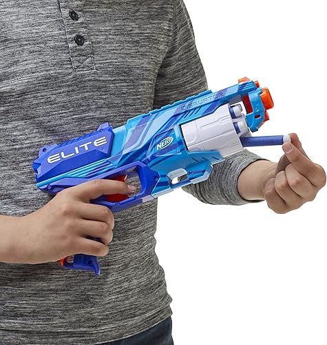 Miniatura 3 de NERF Elite Disruptor Blaster Reflex Blue - Tambor giratorio de 6 dardos 6 dardos oficiales Elite Slam Fire exclusivo de Tienda
