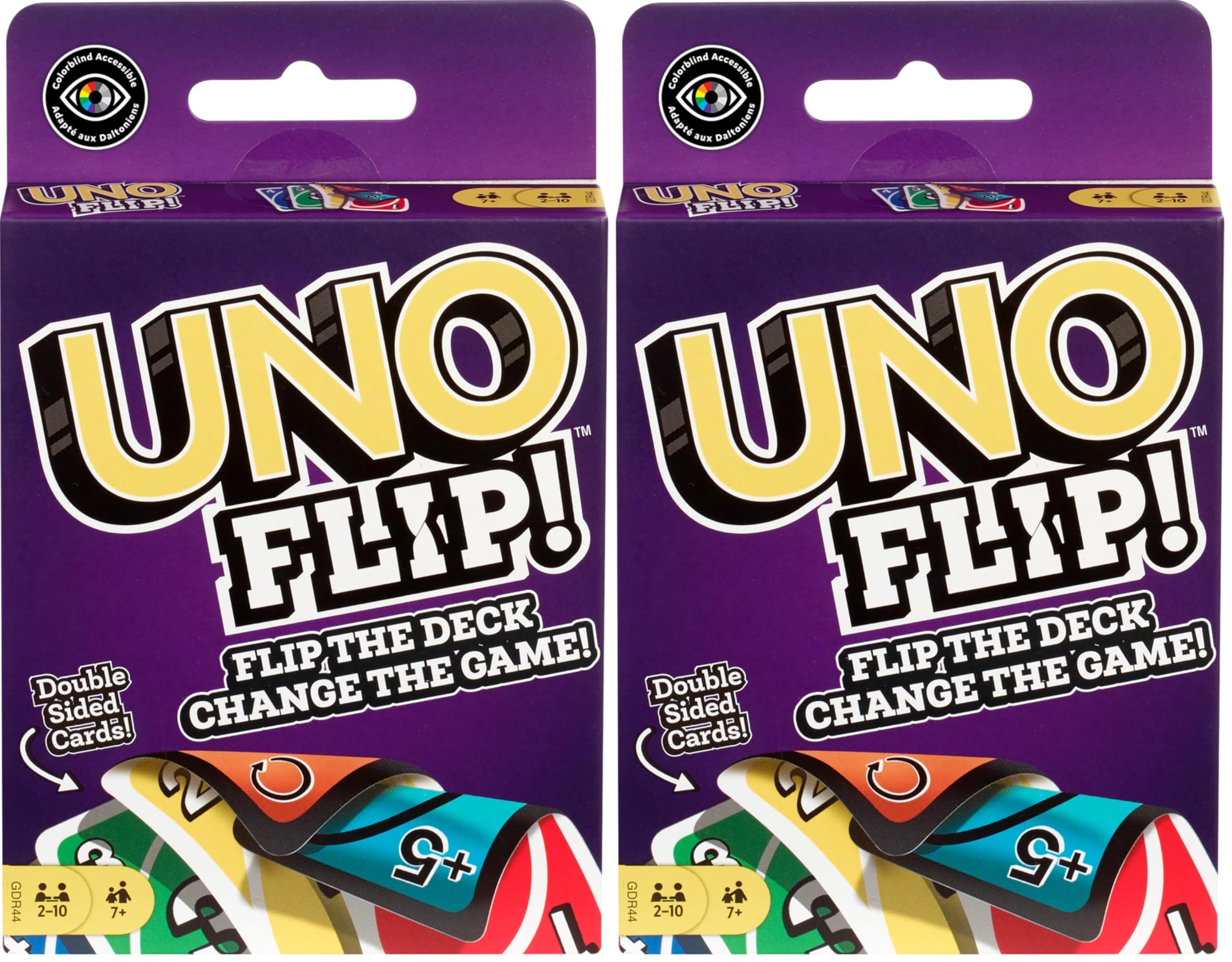 Mattel Games Uno Flip Side Card Game For Adult (Pack Of 2),Multicolor