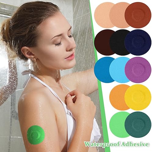 Miniatura 4 de Timgle Paquete de 100 fundas para sensores de estilo libre, impermeables, parches adhesivos a prueba de sudor, cinta adhesiva precortada para