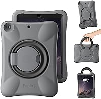 Vista 11 de Pepkoo Funda EVA anticaídas 9.7 para iPad, compatible con iPad 5ª/6ª/Air/Air2, con soporte ajustable, proporciona una protección completa de 360