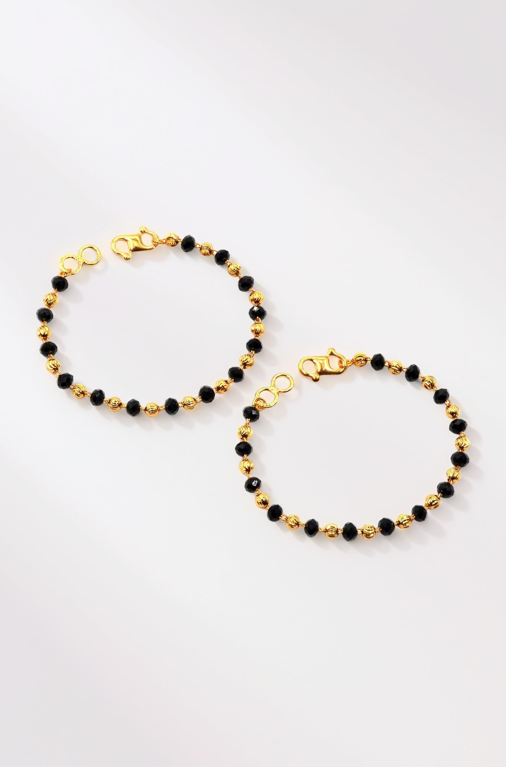 JHB Baby Bracelet Crystal Nazariya Brass Bangle/Bracelet For Kids for Baby Girls & Baby Boys(Black & Golden)