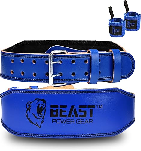 Miniatura 11 de Cinturón de levantamiento de pesas – Cinturones de cuero genuino de 4 pulgadas acolchados para la parte inferior de la espalda para gimnasio, Negro