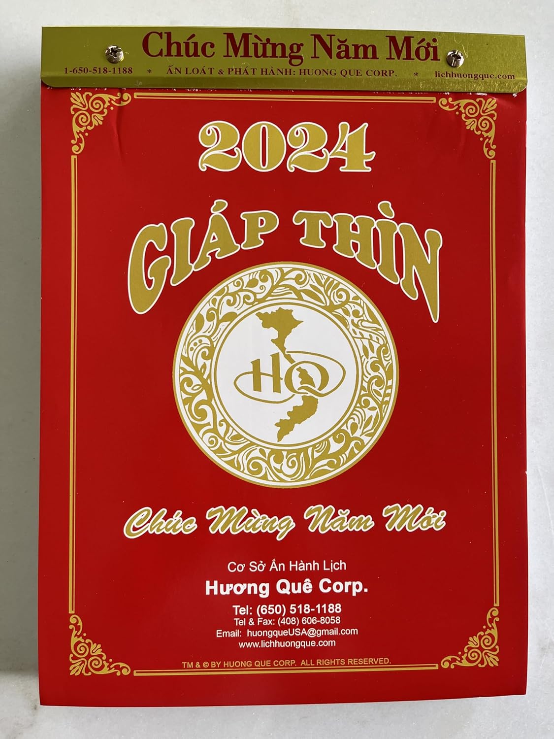 Vietnamese Chinese New Year Wall-Mounted Daily Calendar Size Small 5Wx 7H