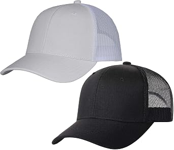 TSSGBL 2 Pack Snapback Trucker Baseball Hats Mesh Back Adjustable Blank Ball Caps for Men Women
