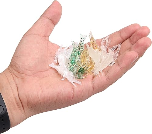 Miniatura 6 de Cebos de señuelo de camarones suaves, 20 cebo de camarón artificial, señuelos de pesca con brillo, 2.0 in, kit de gambas de gambas de silicona para