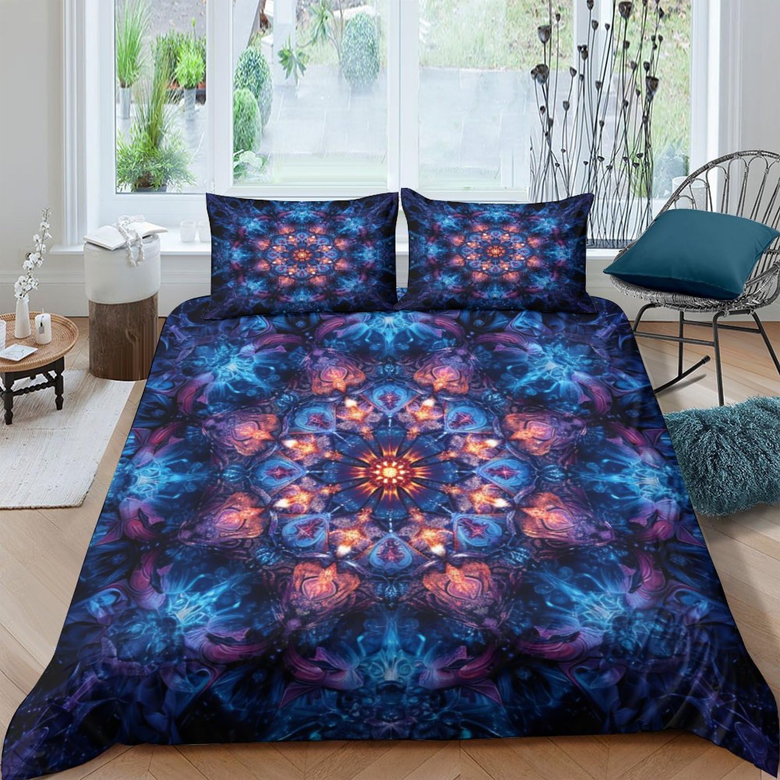 Sets de housses de couettes 3 pièces fleurs 3D microfibre double 200x200