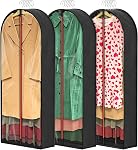 6.5" Gussetes Garment Bags for Hanging Clothes Storage, 40" Suit Cover Bags for Closet Travel (Set of 6), Clear Hanging Clothes Storage with Zipper for Clothing