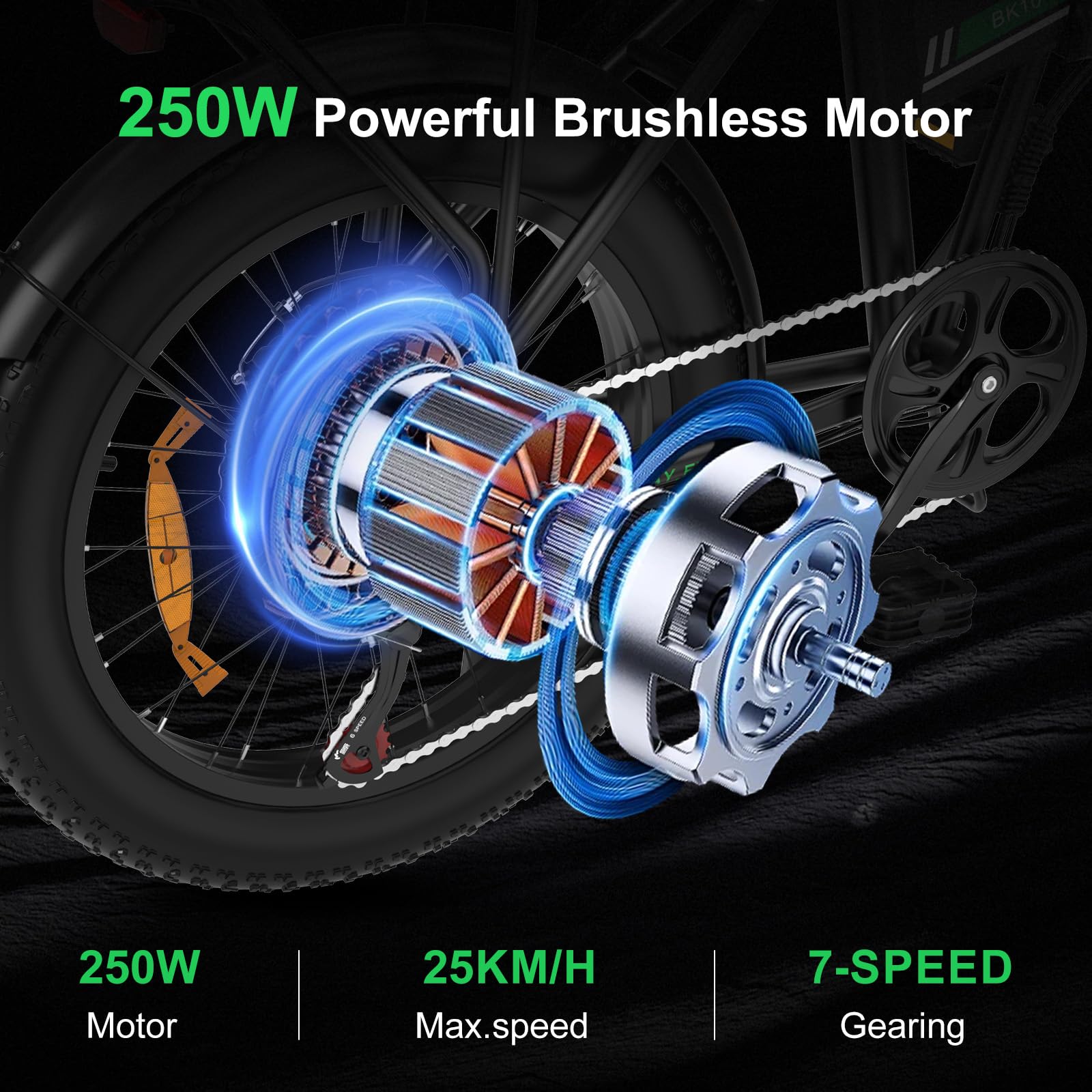 HITWAY Bici Elettrica 20" x 4.0 Fat Tire con,Batteria Rimovibile 48V/36V 12AH, Pieghevole e Fashion, E-bike da per Ogni Terreno & MTB & Spiaggia & Neve