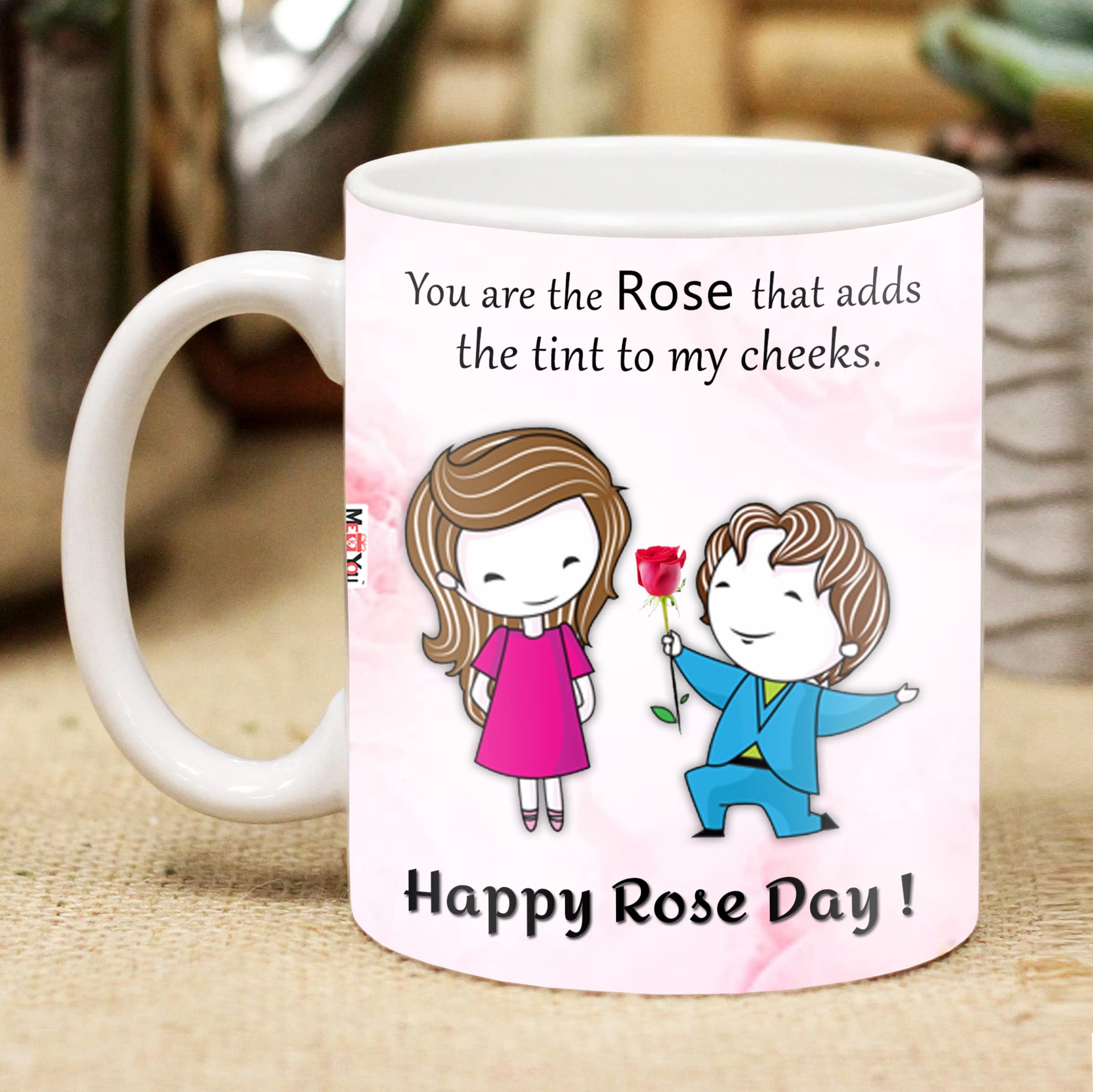 Gift for Valentine's Day-Romantic Gift for Wife/Girlfriend/Fiancee|Rose Day Gift for Couple|Romantic Gift for Valentine's Week Day|Unique Rose Day Quote Printed Ceramic Coffee/Tea Mug(325ml)