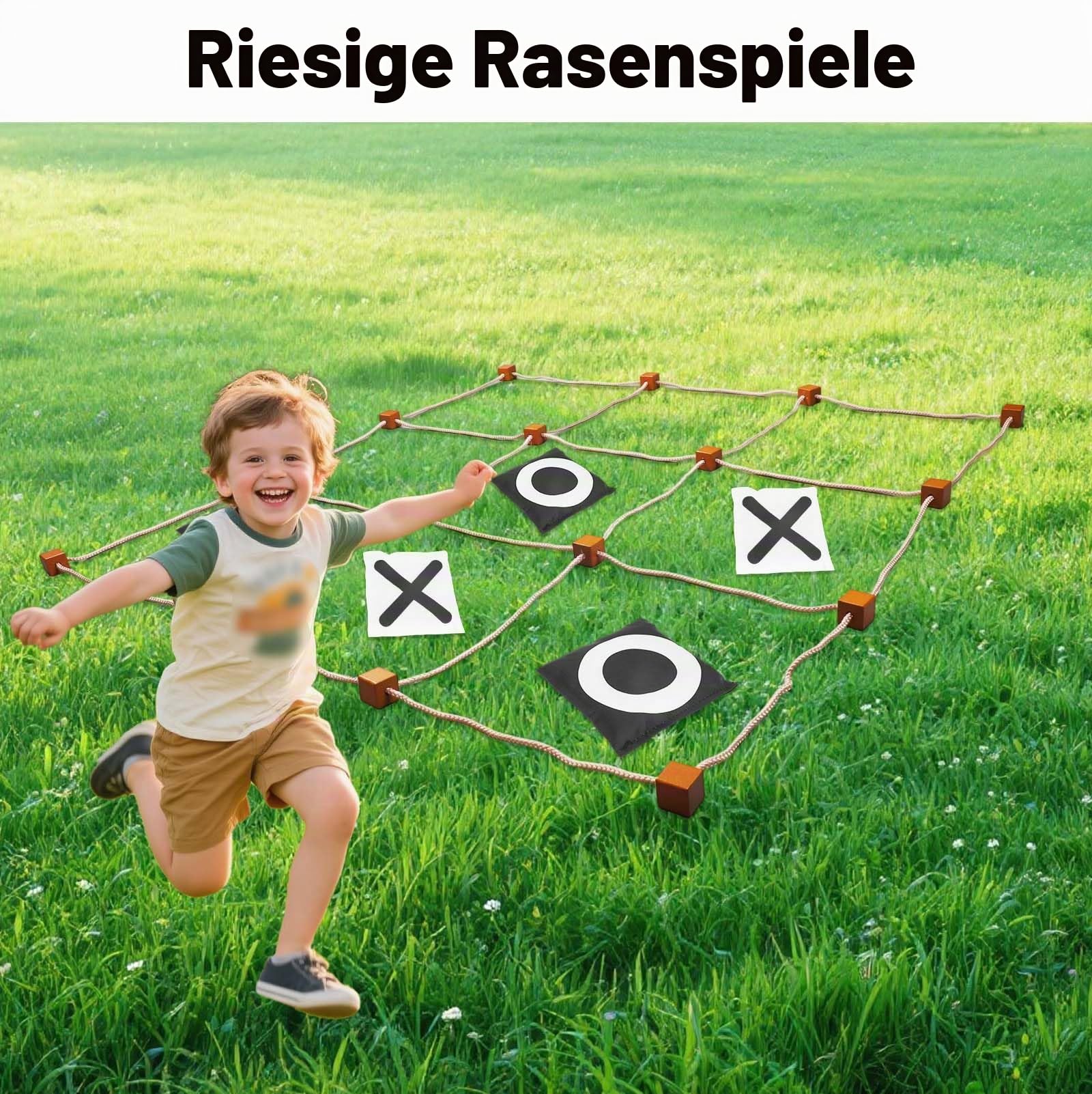 Riesiges Tic-Tac-Toe-Spiel für Draußen, 90x90cm Groß Sitzsack-Wurfspiel für Kinder Erwachsene Familien Campingpartys Sofort Einsatzbereit Spaß auf Rasen Garten und im Hinterhof