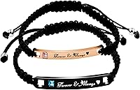 Vista 20 de Uloveido Juego de pulseras hechas a mano con placa de identificación de acero inoxidable de titanio para él y ella