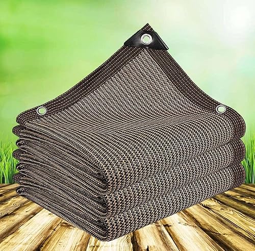 Toldo de tela tipo vela, vela multifuncional, lona duradera para exteriores, para jardín, invernadero, patios, red de privacidad, color marrón, 6.6