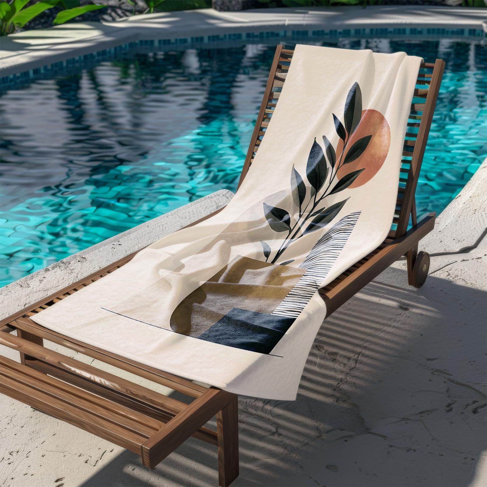 Générique Serviette de Plage XXL Modèle Vert Orange Profond | Grande Taille Serviette de Plage et Douche Avec Elastique Microfibre Absorbante et Légère Sport Séchage Rapide