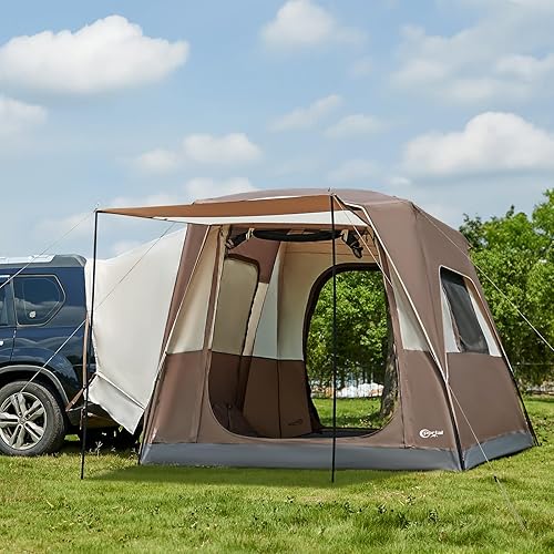 Miniatura 11 de Portal 5-Person SUV Tent with Porch, 2-in-1 Car Camping Tent, Water-Resistant & Windproof, Trunk Tent for Travel & Outdoor Adventures Azul–2