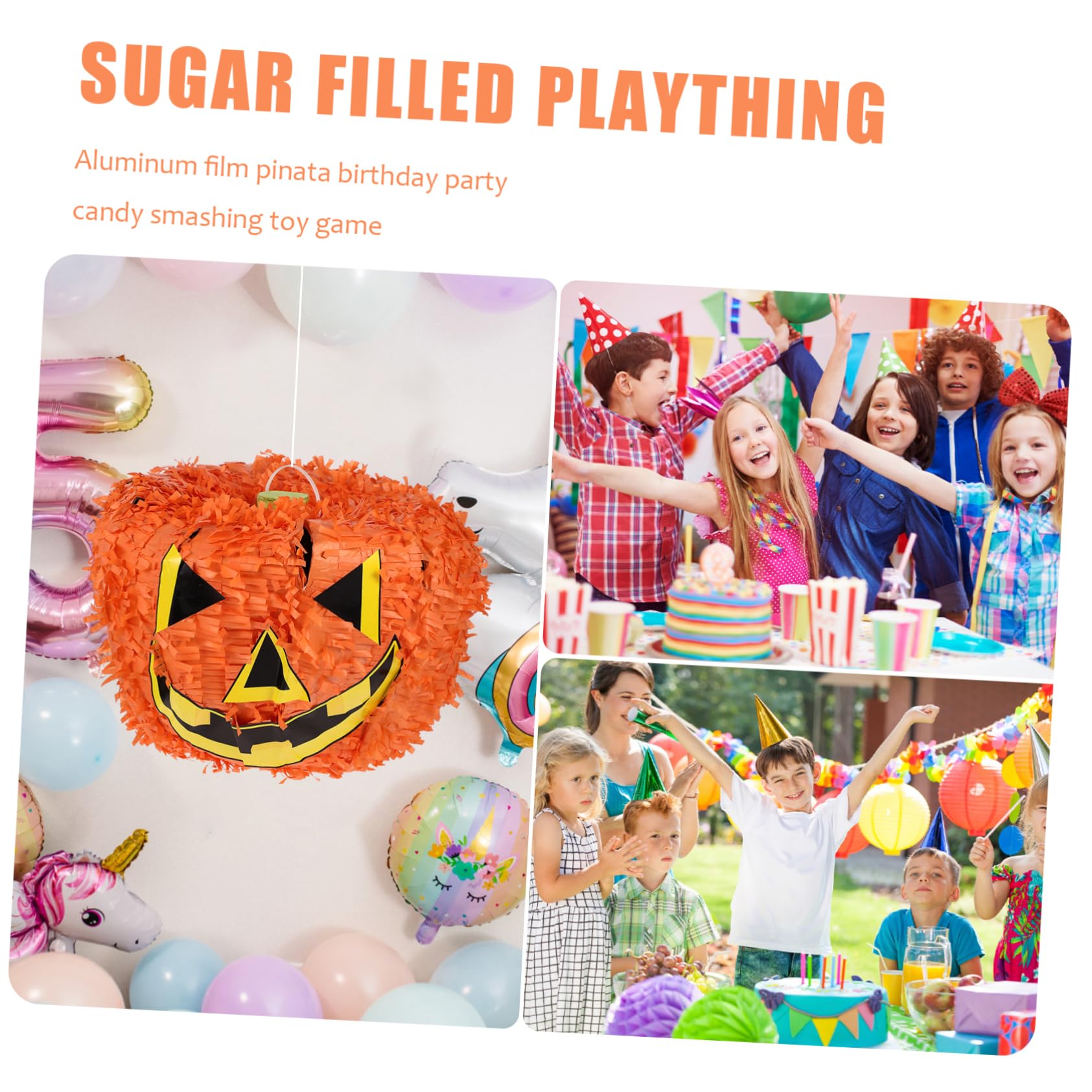 UPKOCH Kürbis Piñata aus Papier mit Umweltfreundlicher Füllung für Süßigkeiten Kreatives Spielzeug für Kinder für Ferienpartys und Feierlichkeiten