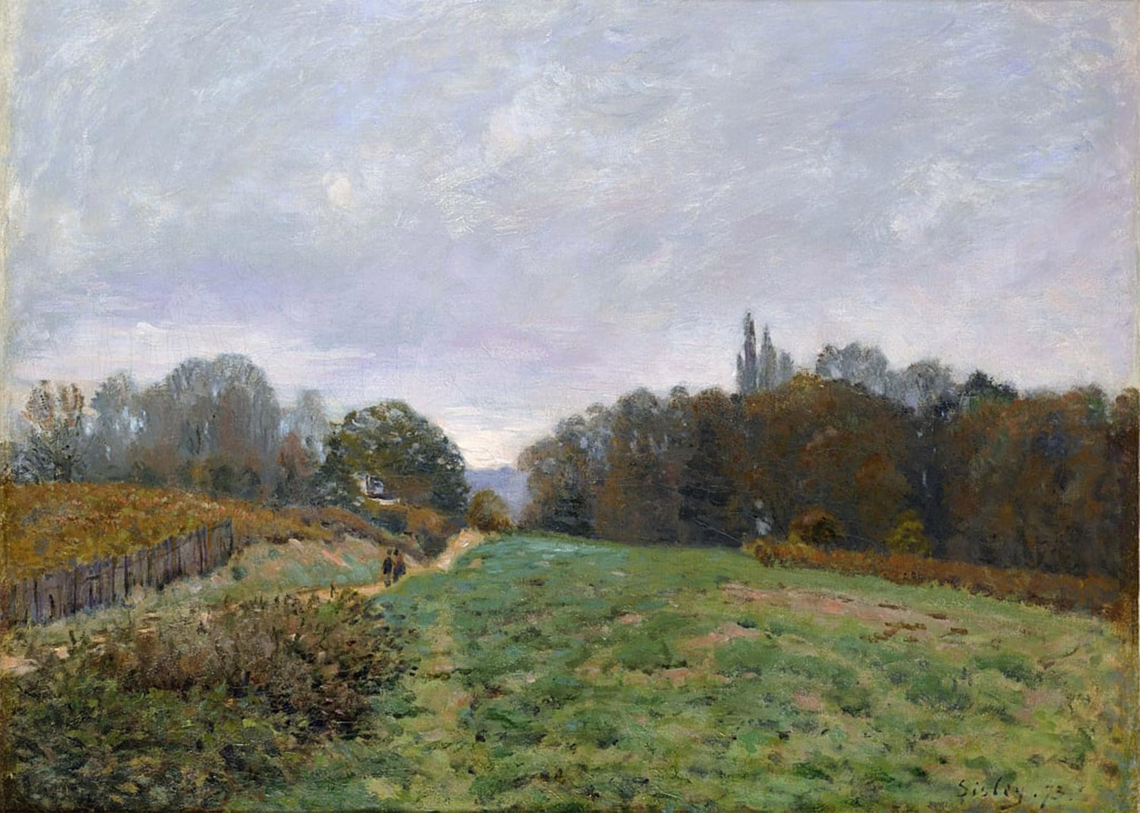 ARTXLXXBN Famous Prints Artwork Pictures Poster Painting Art Landscape At Louveciennes by Alfred Sisle Artwork Landscape Pictures for Home Decor 60x90cm