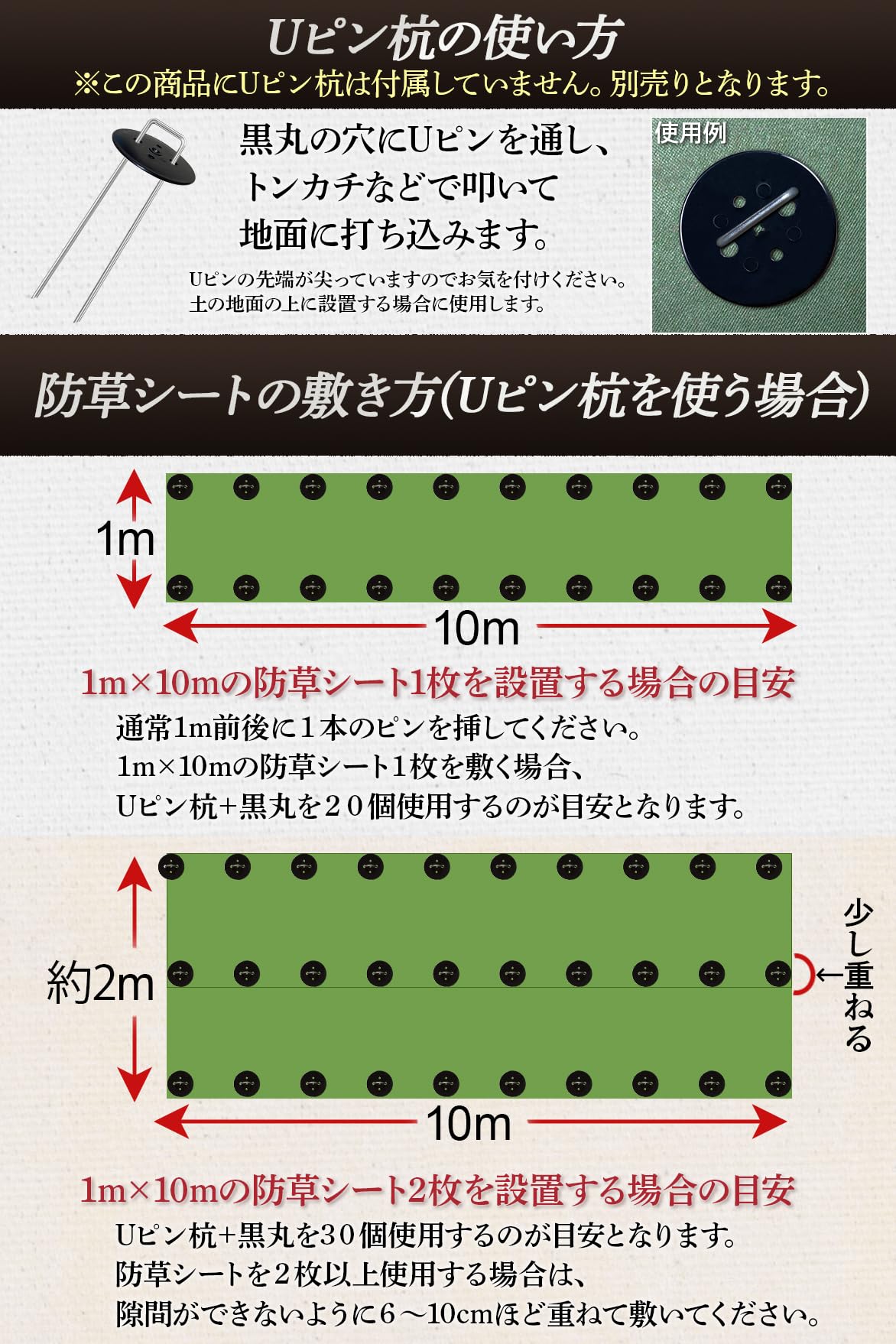 Amazon | IKITECS(イキテクス) 防草シート 130g/m2の高耐久性 長期間敷