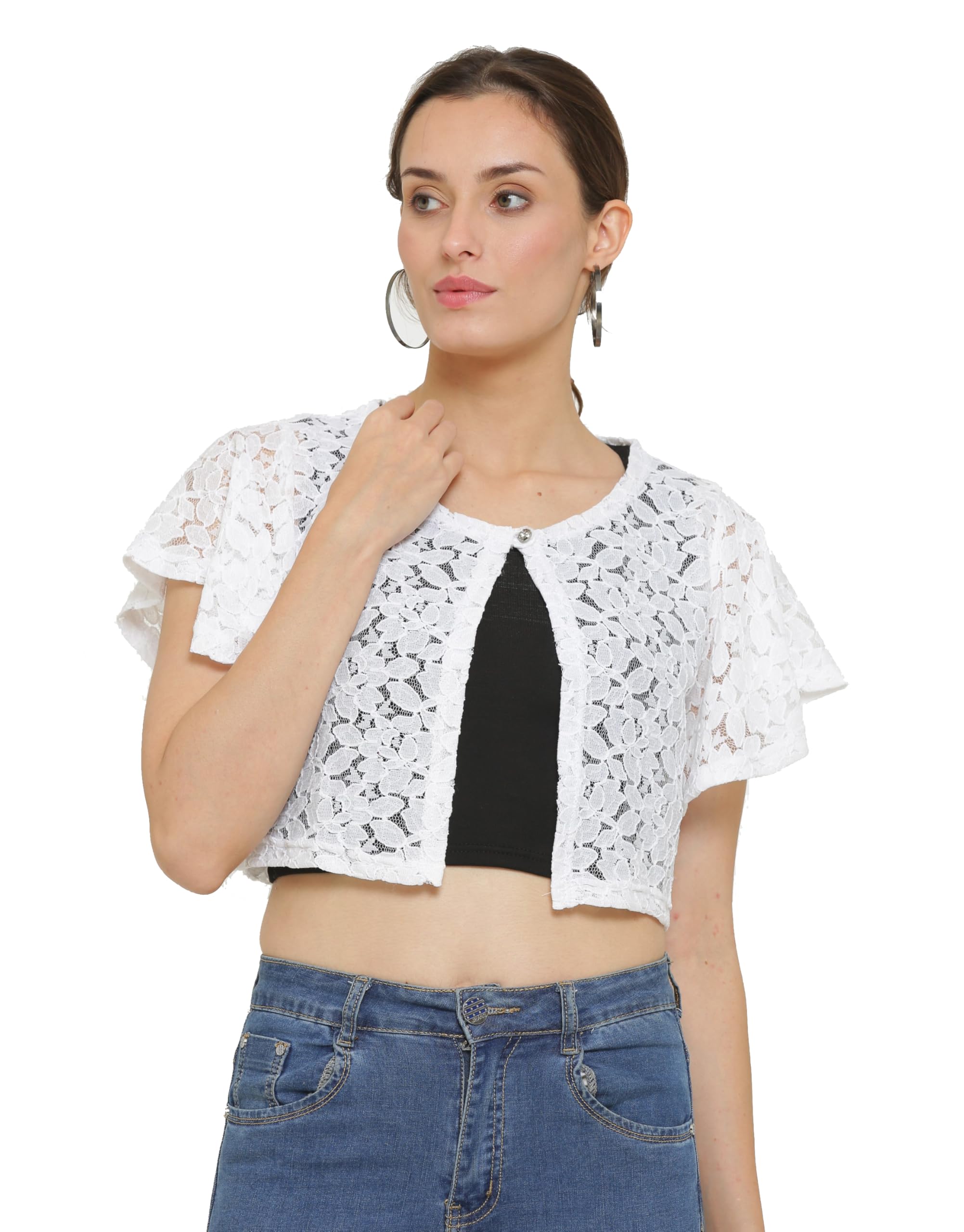 ddaspration Women PolyCotton Net Crop Shrug-picture-25