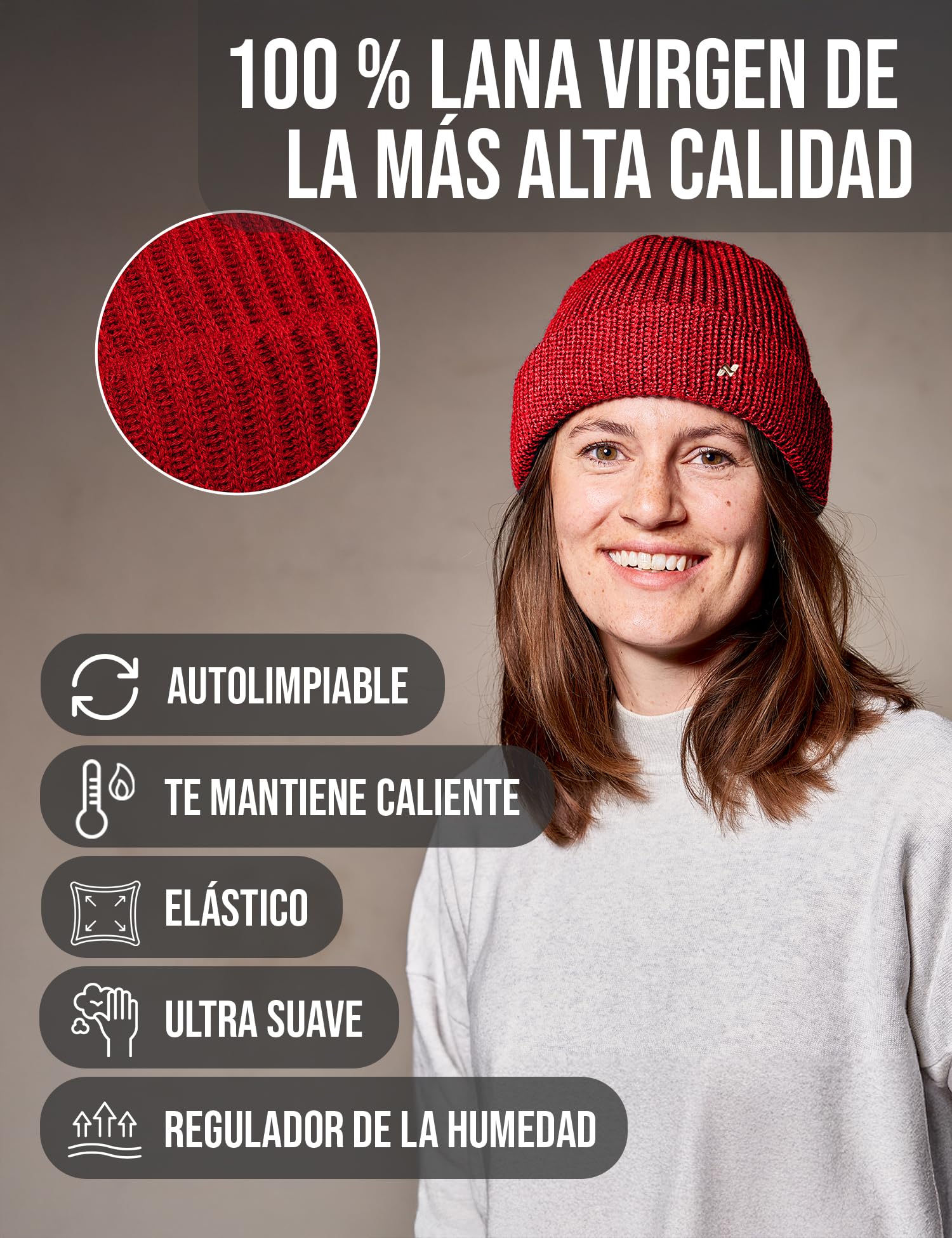 NYTTED® Gorro Lana Virgen Hombre y Mujer – Gorros Lana Virgen Estilo Troyer, Made in Germany, en 100% Lana Virgen Gorro Invierno Hombre
