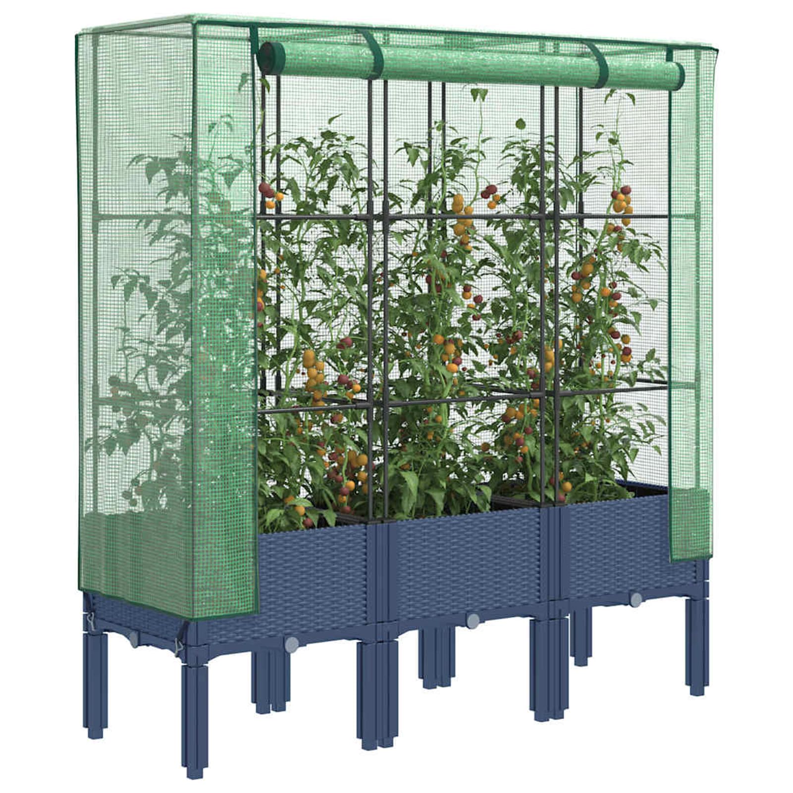 Cama elevada con cubierta de invernadero, aspecto de ratán, 160 x 40 x 140 cm, cama elevada extra grande para verduras, marco frío, cama de jardín, maceta, jardinera para jardín, balcón y