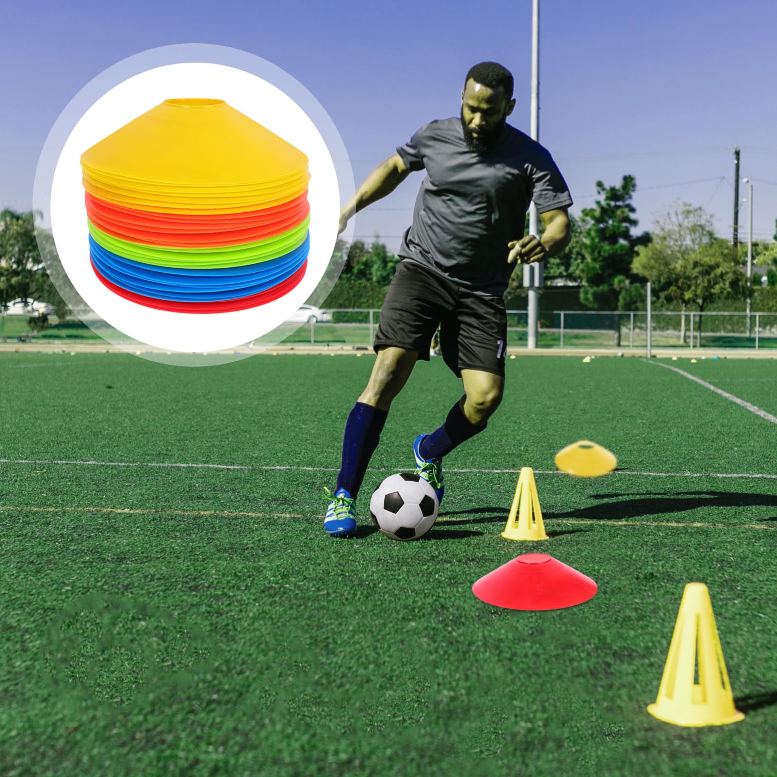 Gatuida Discos De Entrenamiento De Fútbol Conos De Fútbol Prácticas Bolsa De Marcadores De Disco para Entrenamiento Deportivo para Campos De