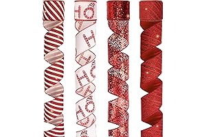 Christmas Wired Ribbon Set for Xmas Tree Decoration