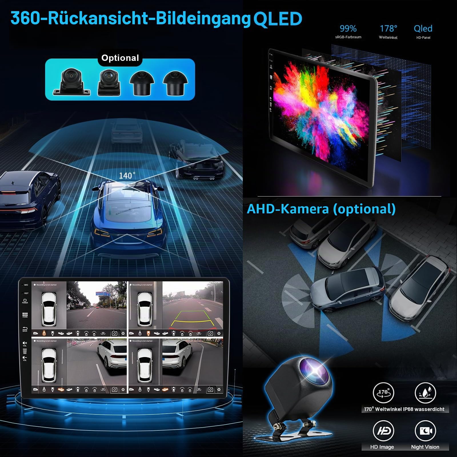 [6G+128G,Octa-Core] - MSD Autoradio für Ford Focus (2012-2017) | Android 16 GPS Navi Radio | CarPlay Android Auto Lenkradsteuerung Dual-Band WiFi DSP DAB | Rückfahrkamera MIC | 2 Din 9 Zoll