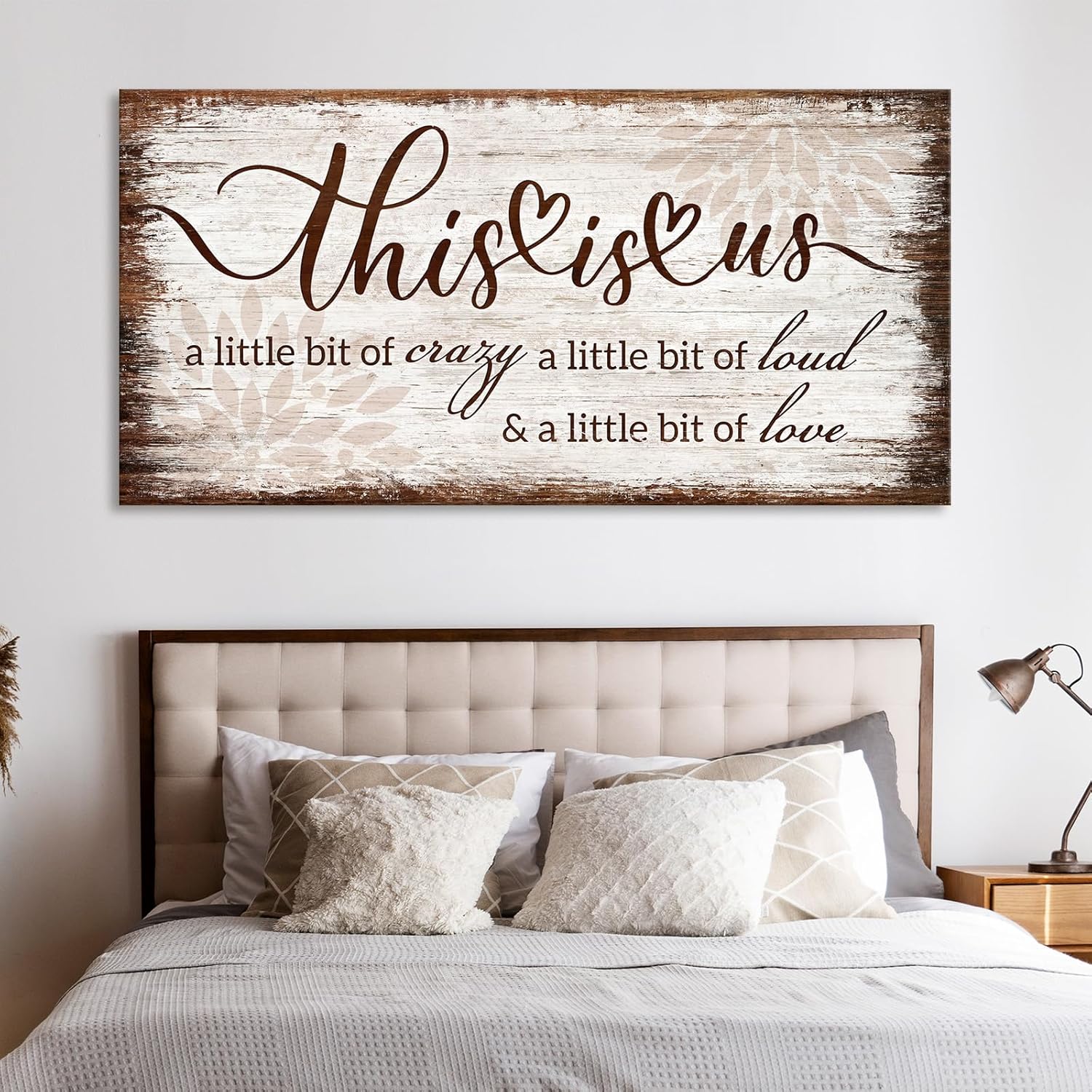 llribbons This Is Us Canvas Wall Art Living Room Decor Inspirationl Artwork Wooden Frame Motivational Mindset Print Pictures for Bedroom Bathroom Home Office Decoration Ready to Hang 23" x 46"