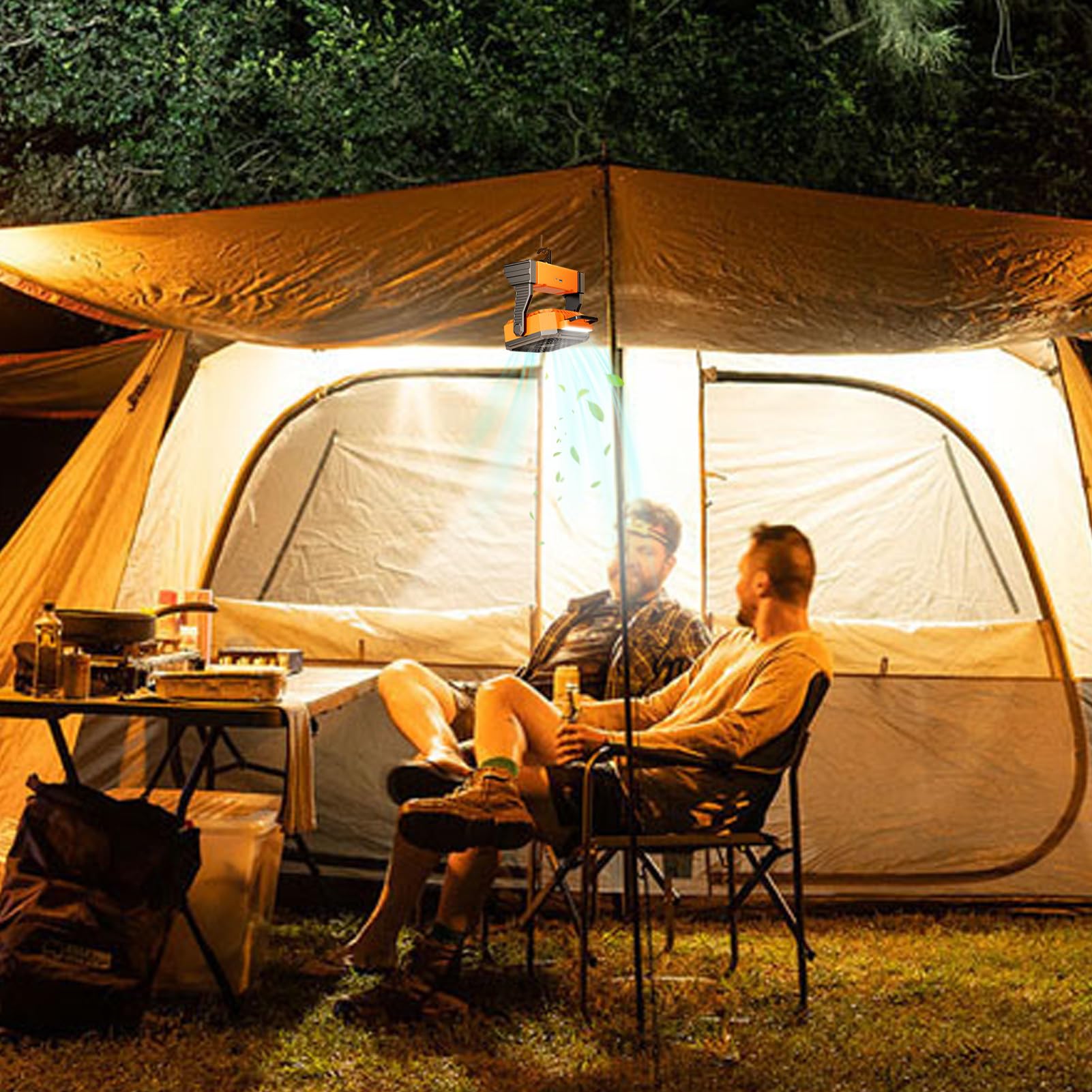 Ventiladores Camping Para Tiendas 5400 mAh Soplador De Aire 4 Modos, | Ventilador De Camping Personal Compacto Linterna, exteriores, interiores, tienda, playa, viaje, deportes,