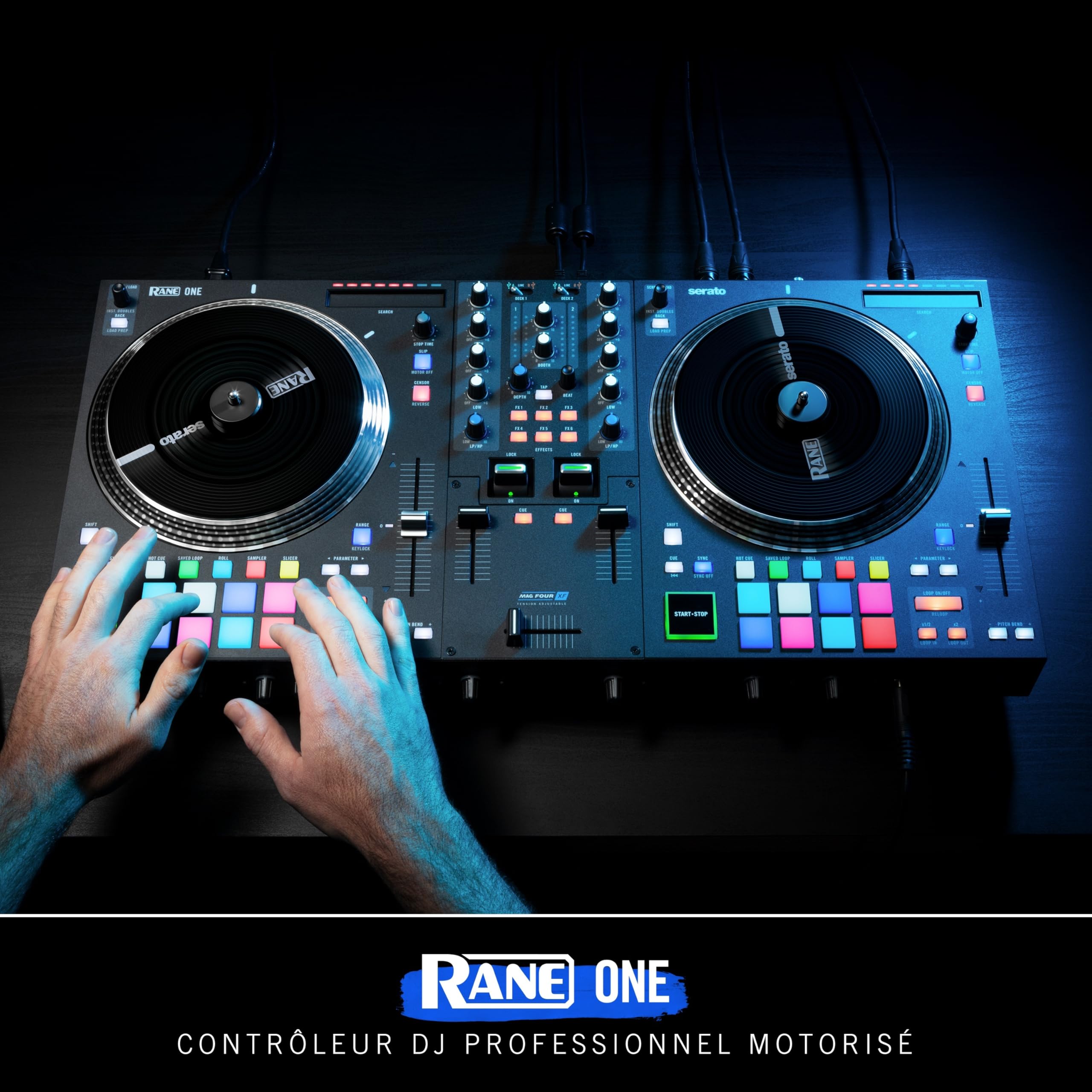 RANE ONE Set DJ et Controleur DJ Complet Pour Serato DJ avec Mixeur DJ Intégré, Plateaux Motorisés et Serato DJ Pro Inclus