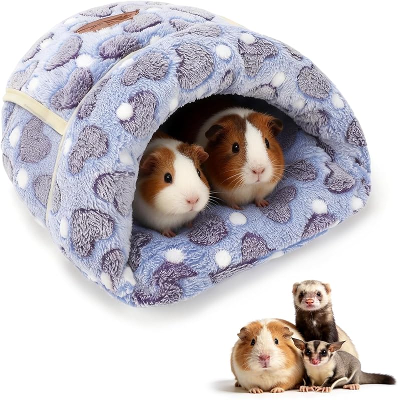 Cama toca de pelúcia para porquinho-da-índia YUEPET, fleece macio, Purple Heart