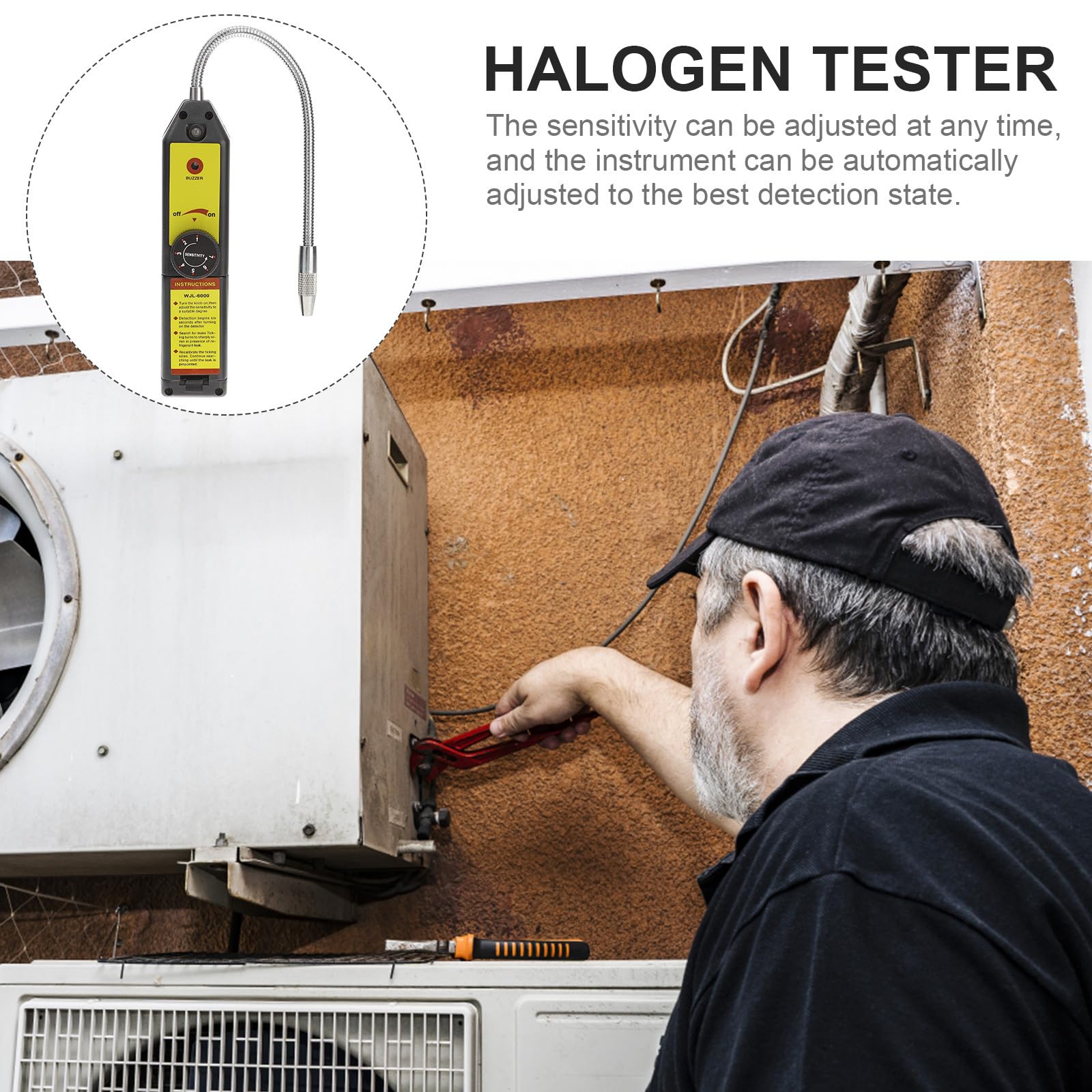 Ciieeo Refrigerant Lecksuchgerät Halogen Kältemittel Leckdetektor mit Automatischer Nachführung LED anzeige für HVAC Anwendungen und Kfz klimaanlagenprüfung