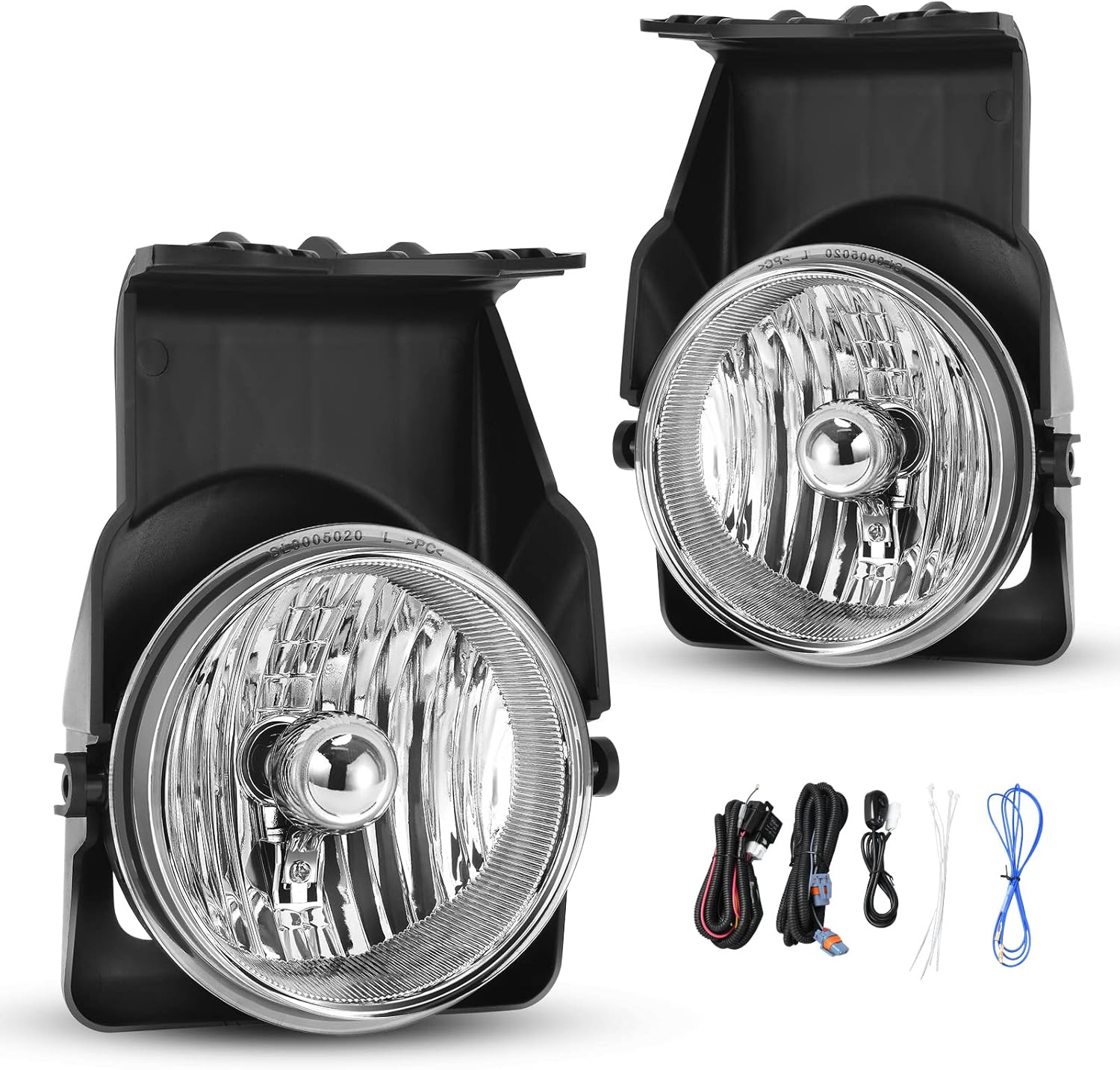 AUTOSAVER88 Fog Lights Compatible with 2003-2006 GMC Sierra 1500/1500 HD/2500/2500 HD/3500, 2007 GMC Sierra Classic Model 1500 /1500HD /2500 /2500HD /3500, Not Compatible with Denali /C3 Models
