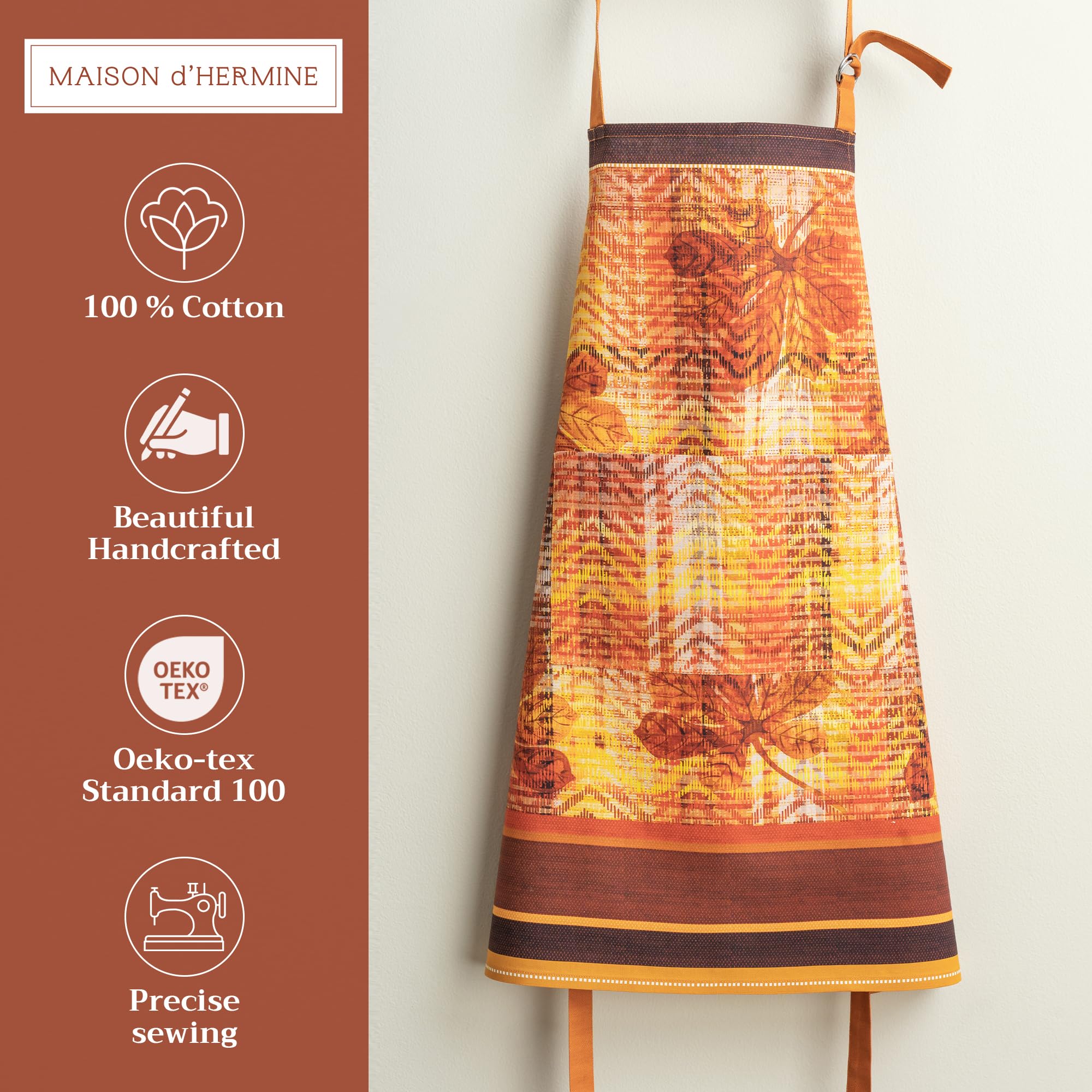 Maison d' Hermine 100% Cotton Apron for women with Pocket Kitchen Chef Autumn Apron for Men Cooking Gardening Server Waitress Maid - Image 2