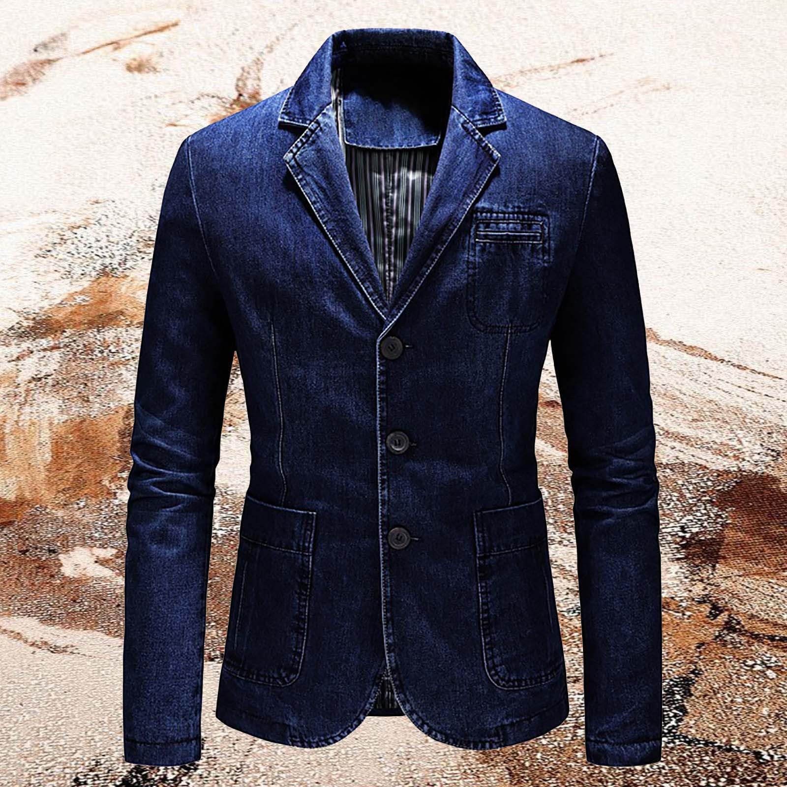 Giacca da uomo Primavera Estate Legere Giacca Uomo Mezza Stagione in Jeans Bombers Aviatore Cappotto Sahariano Giacche Escursionismo Giacca Jeans da Lavoro Casual Jacket Cowboy Cappotti Denim Bomber