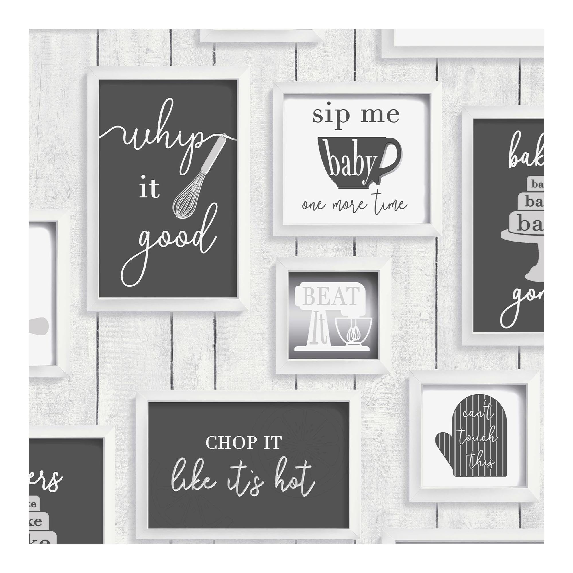 Contour Framed Quotes Black/White Heavy Weight Vinyl Wallpaper | Paste the Wall | Black Typography | Eco-Friendly
