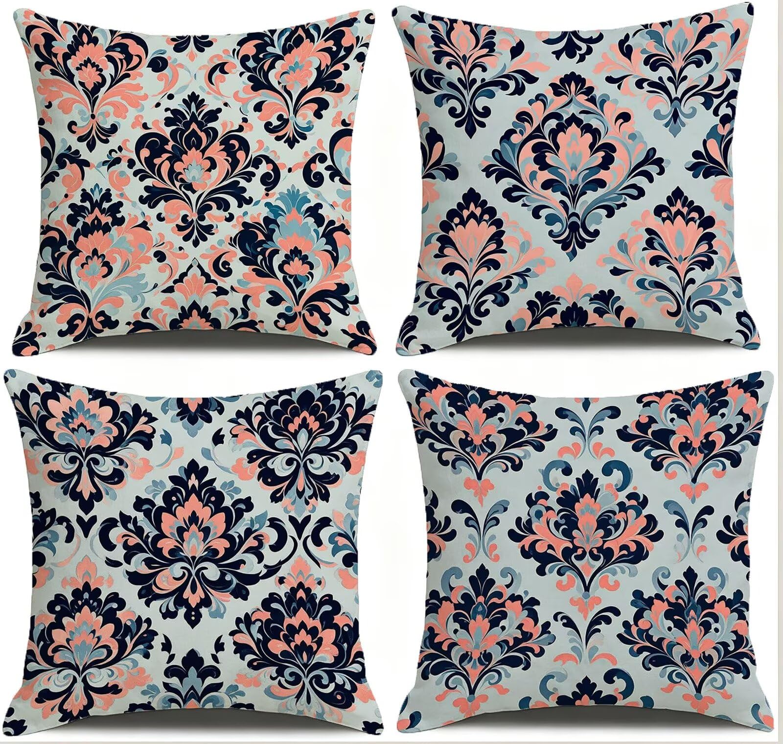 Cojines Exterior Estilo Europeo Funda Almohada 45x45cm Juego de 4, Cod-555