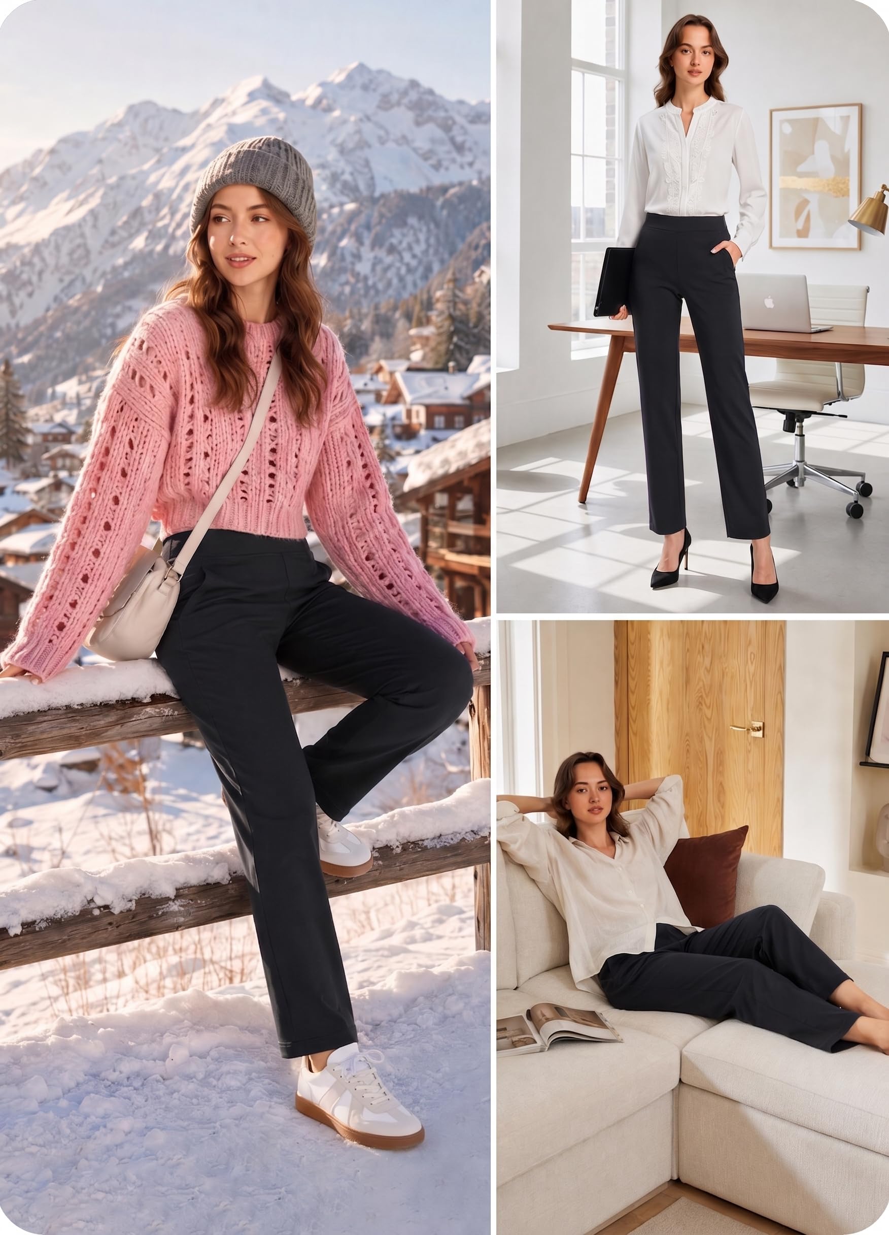 Damen Gefütterte Golfhose Mit Fleece Warme Sporthosen