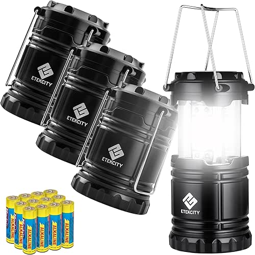 Etekcity Camping Lanterns for Power Outages 4 Pack, Flashlight for