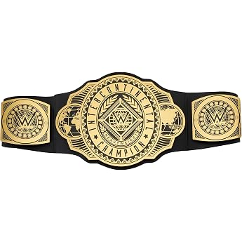 WWE GRT40 - WWE Championship Belt in Faithful Design with Metallic Medals and Leather Look Belt with Adjustable Length for Children from 8 Years [Exclusive to Amazon]