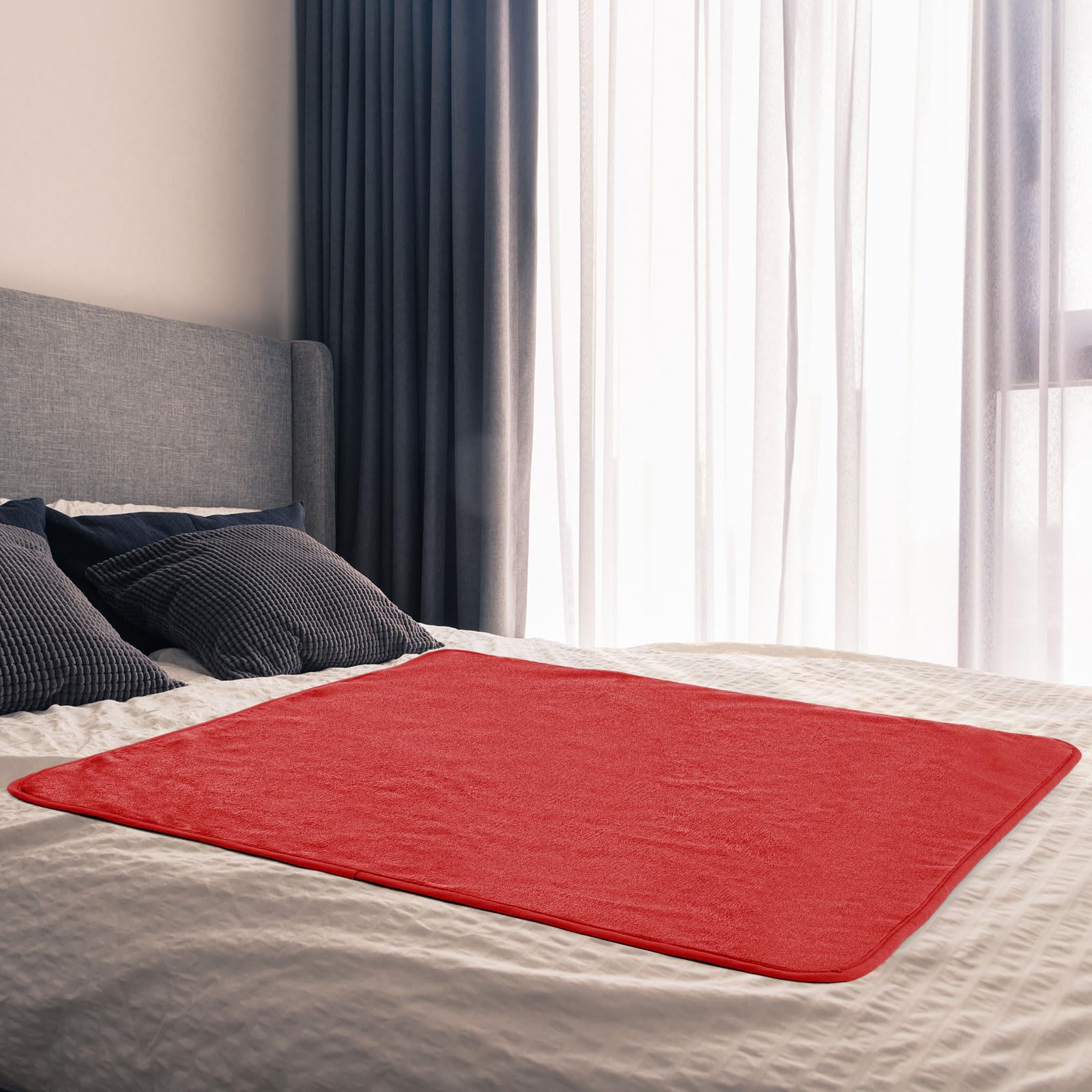 Fanfanwin 1 Pcs Couples Waterproof Mat 27 x 27 in Lover Reusable Stainproof Blanket Quiet Easy Use Mattress Protector for Adult Multi Functional Bed Sheet Couple Messy Play Pleasure Comfort (Red)-image-24