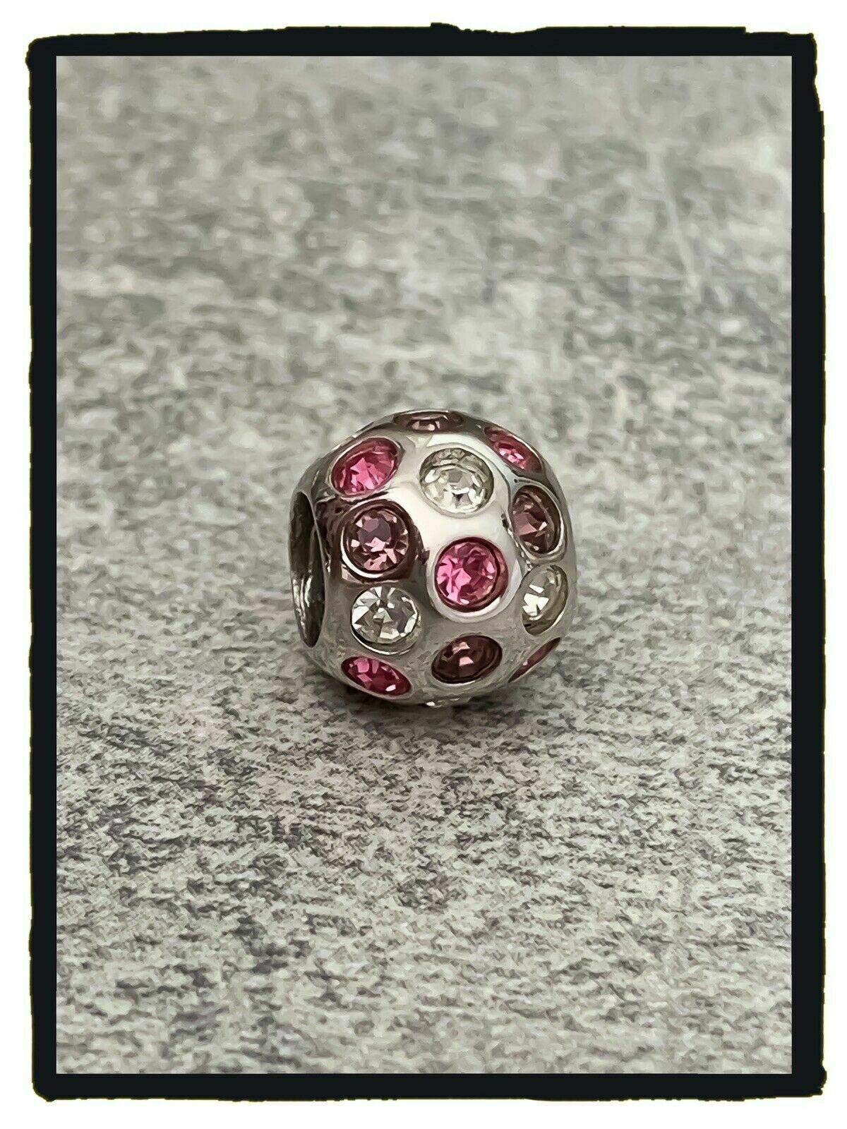 Bracciale con ciondolo a sfera sfaccettata, in argento rodiato 925/000